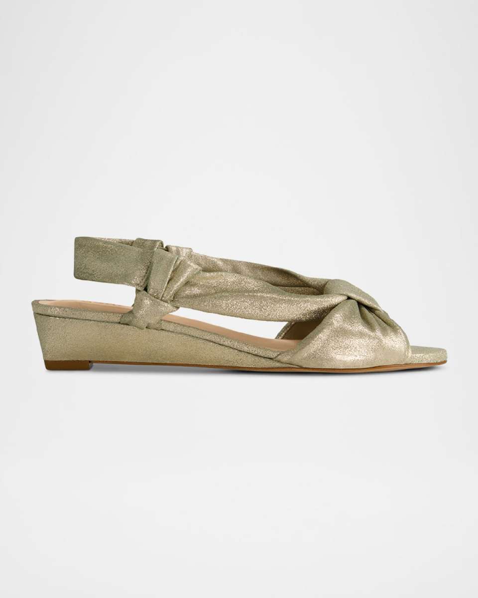 Winifred Metallic Leather Wedge Sandals